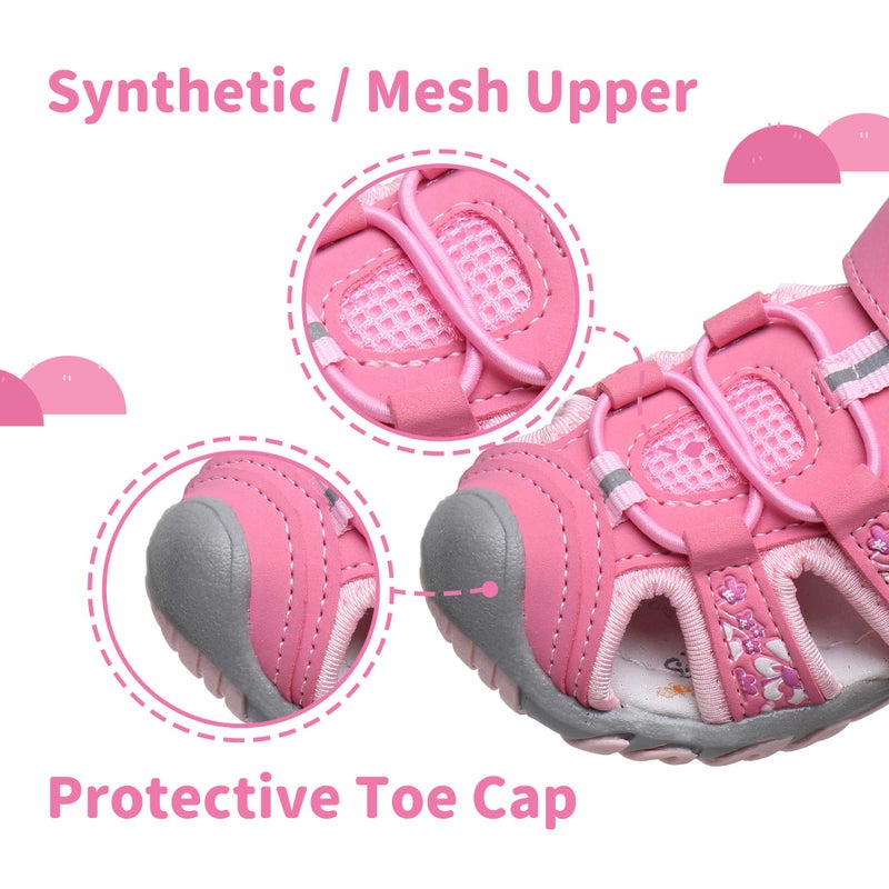 Apakowa Kid's Girl's Soft Sole Close Toe Sport Beach Sandals (Toddler/Little Kid) - Image 2